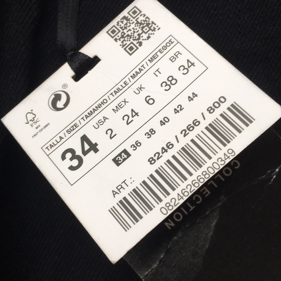 👖Zara Black High Rise w/ Fur Cuff Jeans 👖 - Picture 6 of 9